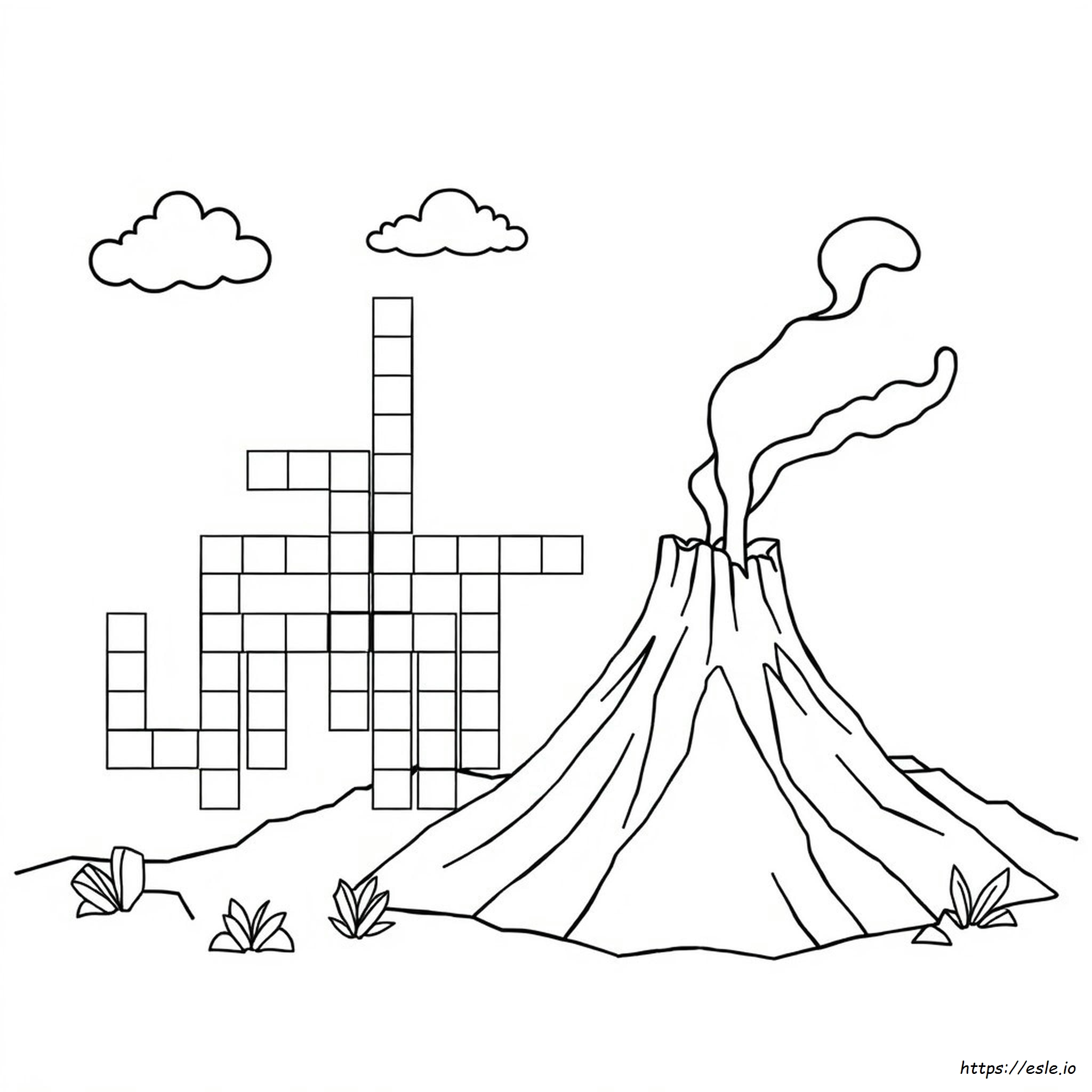 Volcanes Coloring Page Crossword - free printable volcano activity