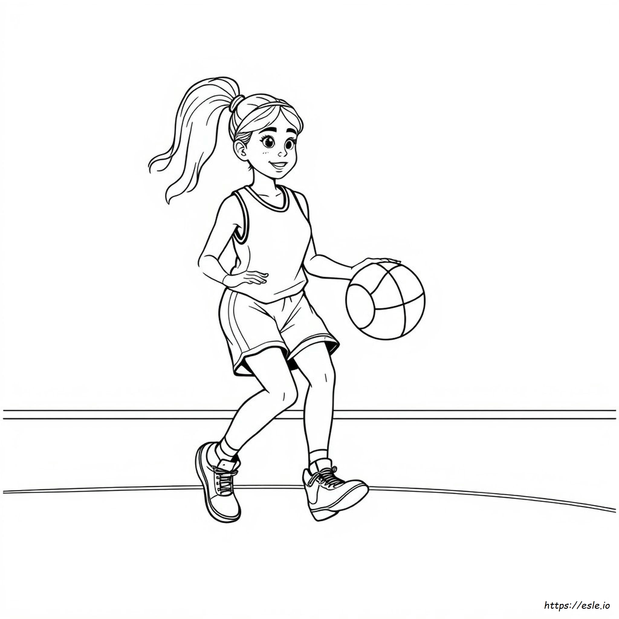 Girl Basketball Coloring Page - Free Printable Coloring Pages