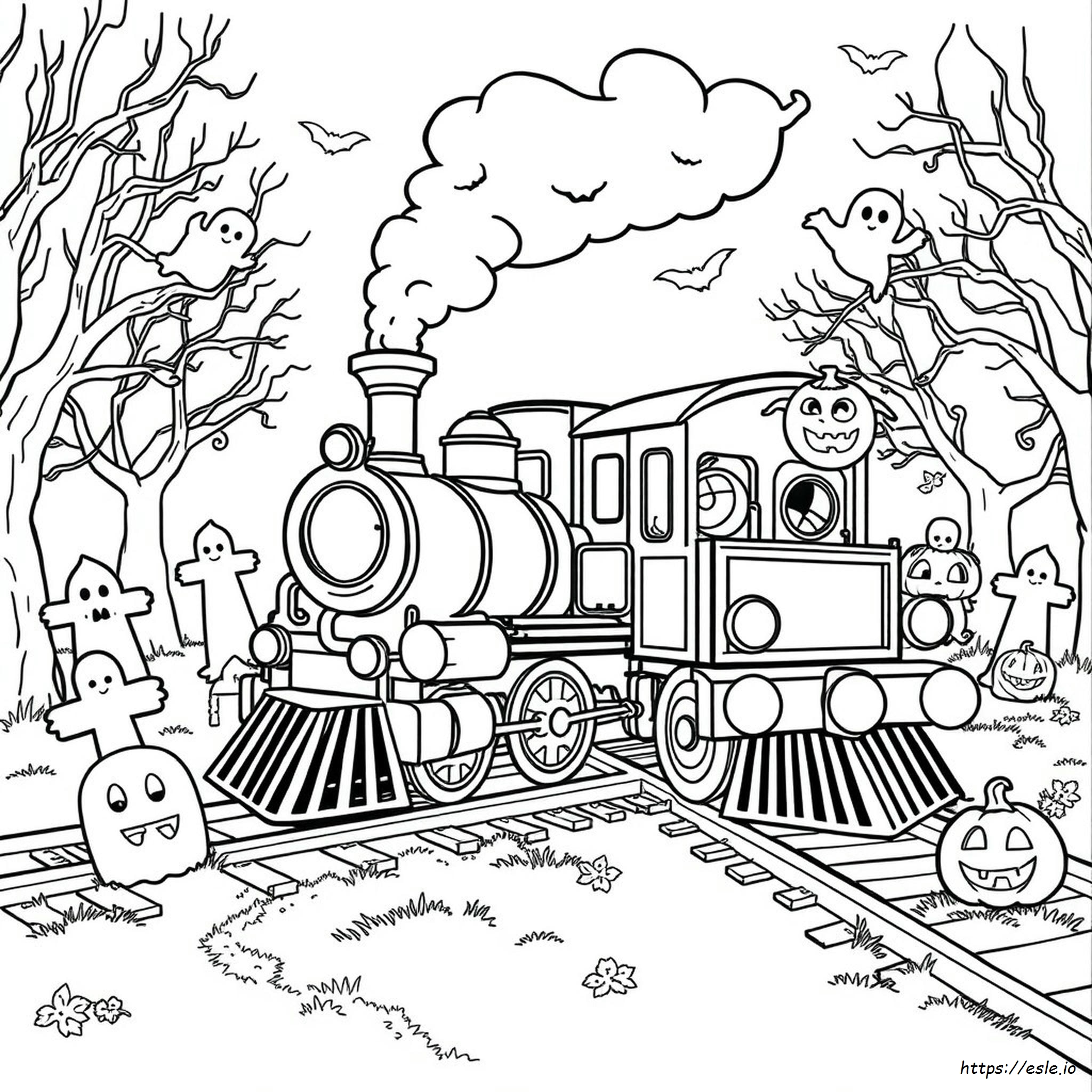 Coloriage Train D'halloween - Imprimer Gratuitement