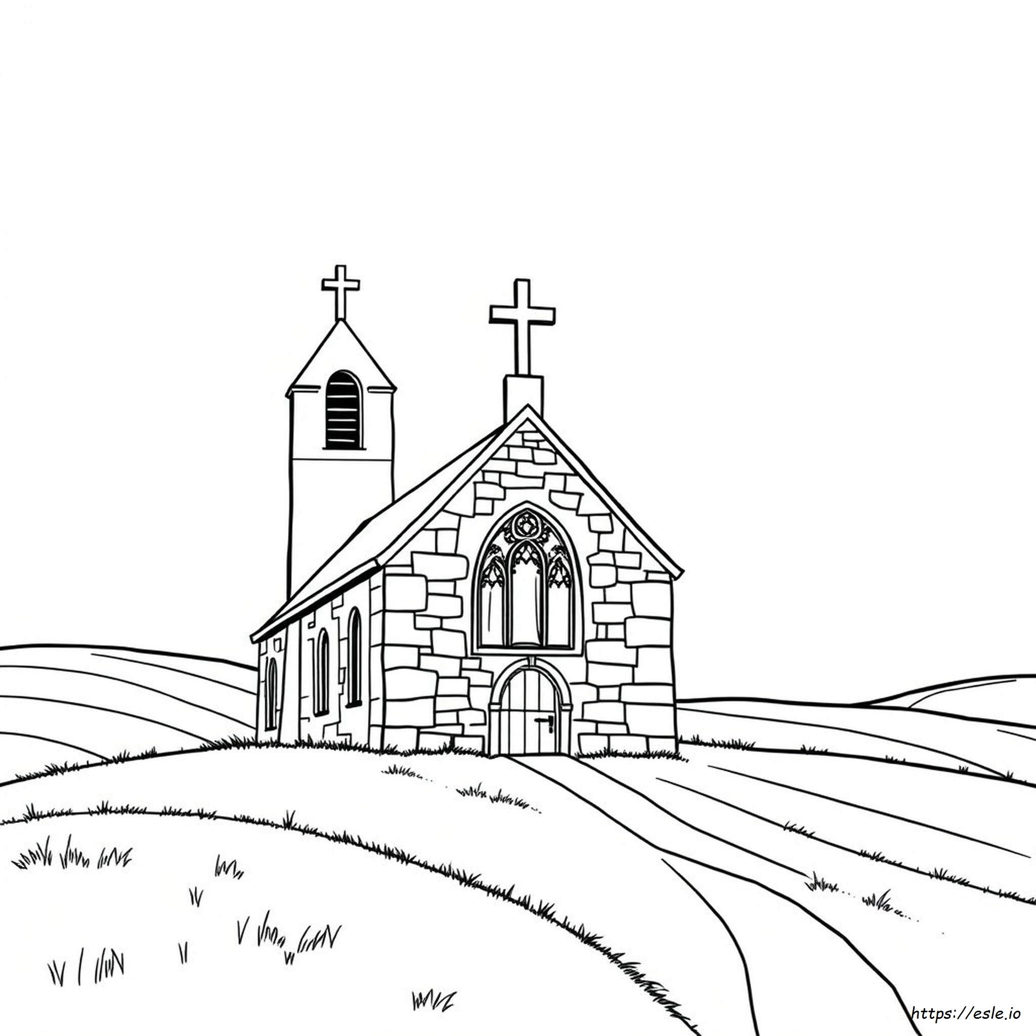 Gereja Awal Gambar Mewarnai - Unduh PDF Gratis