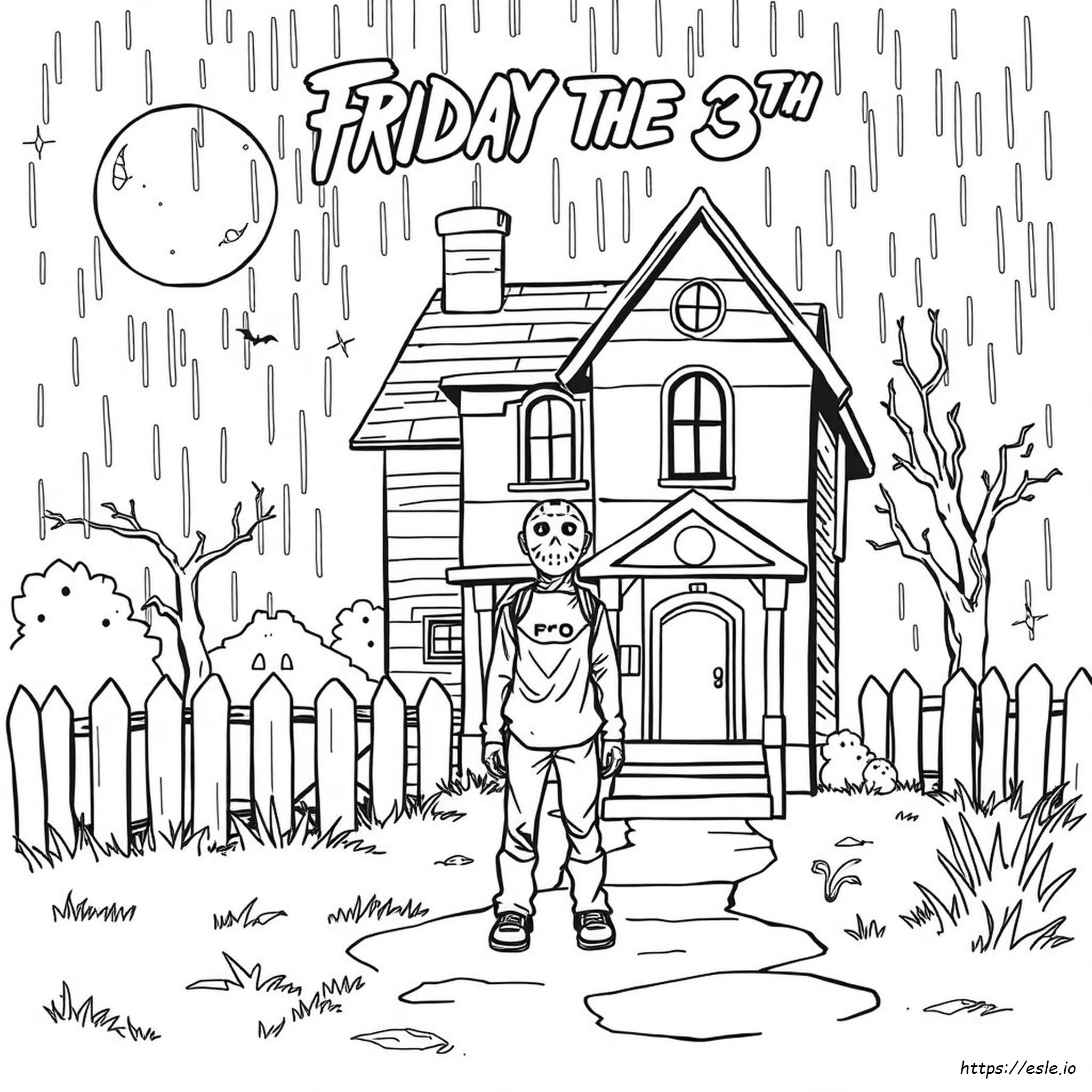 Friday The 13Th Coloring - free printable coloring page