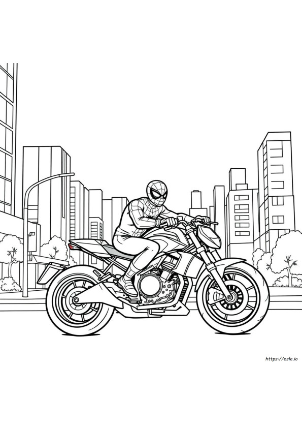 Spiderman Motorrad Ausmalbilder