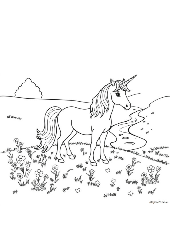 Unicorn A4 Colouring Pages
