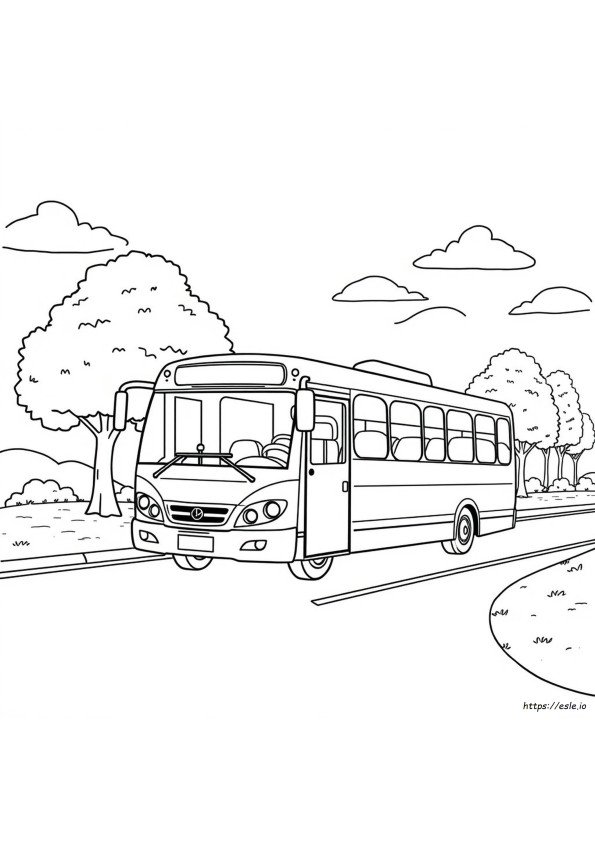 Realistic Bus Colouring Pages