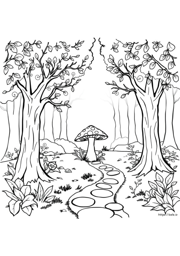Halaman Mewarnai Hutan Ajaib Pdf