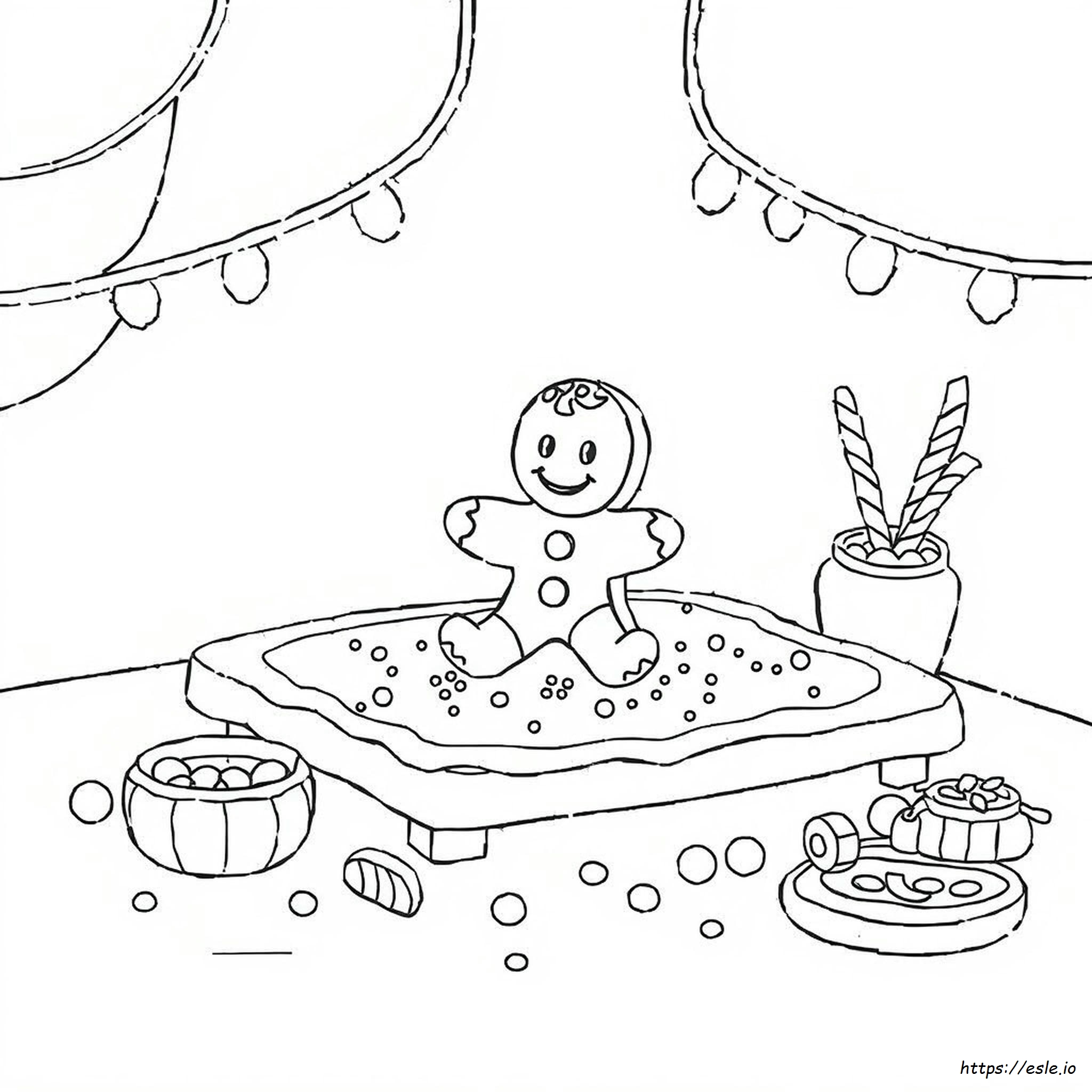 Easy Gingerbread Coloring Page for Kids - Free Printable PDF