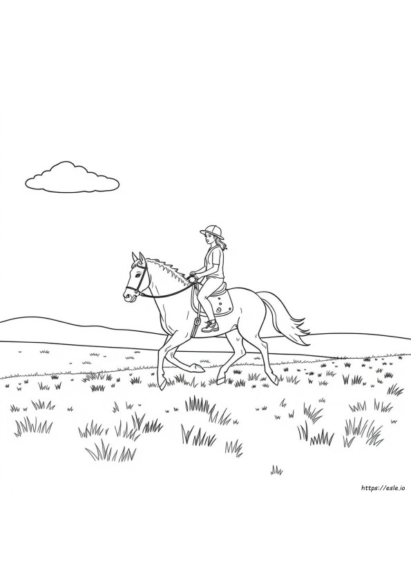 Horse Riding Coloring Pages