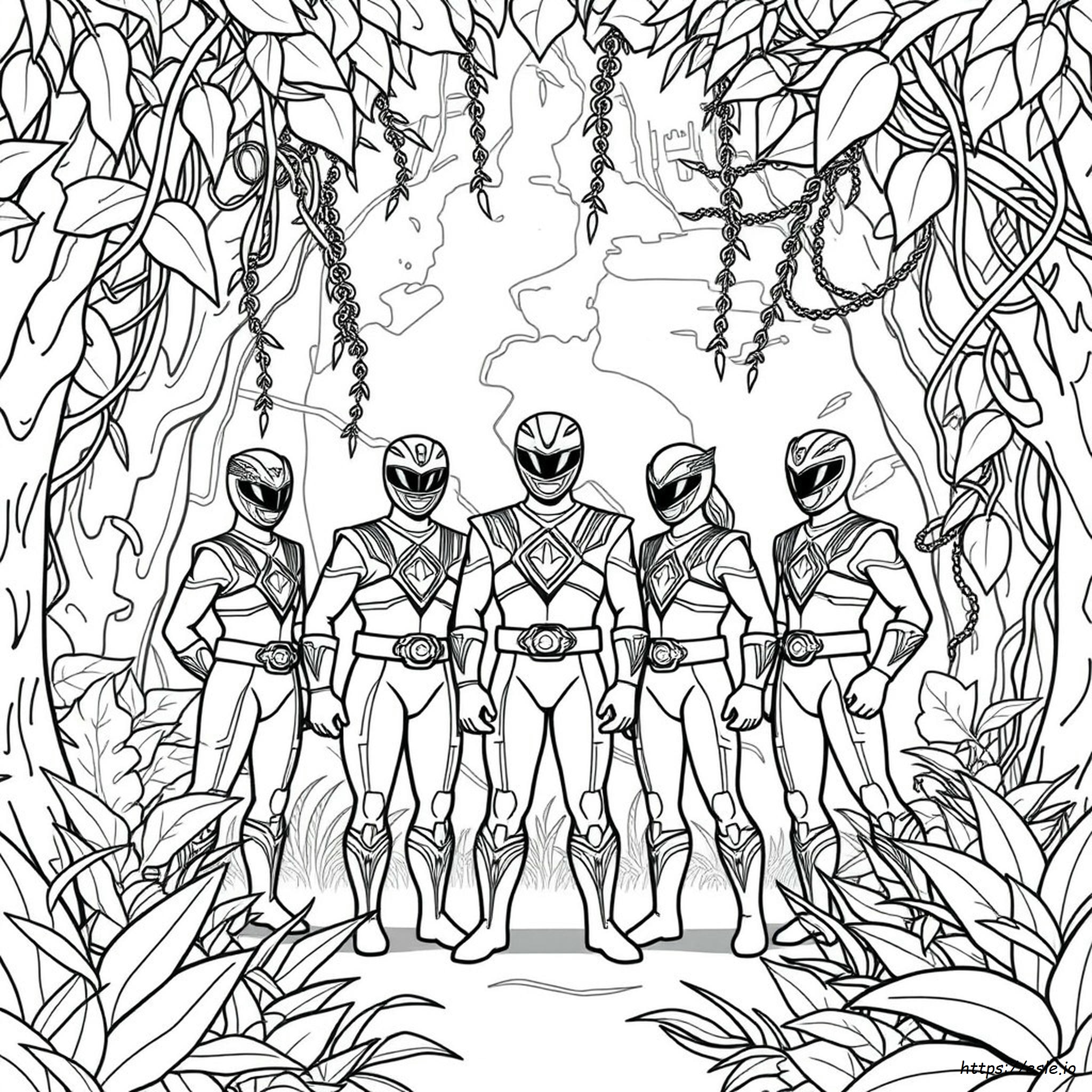 Power Rangers Jungle Fury Coloring Page - Free Printable PDF