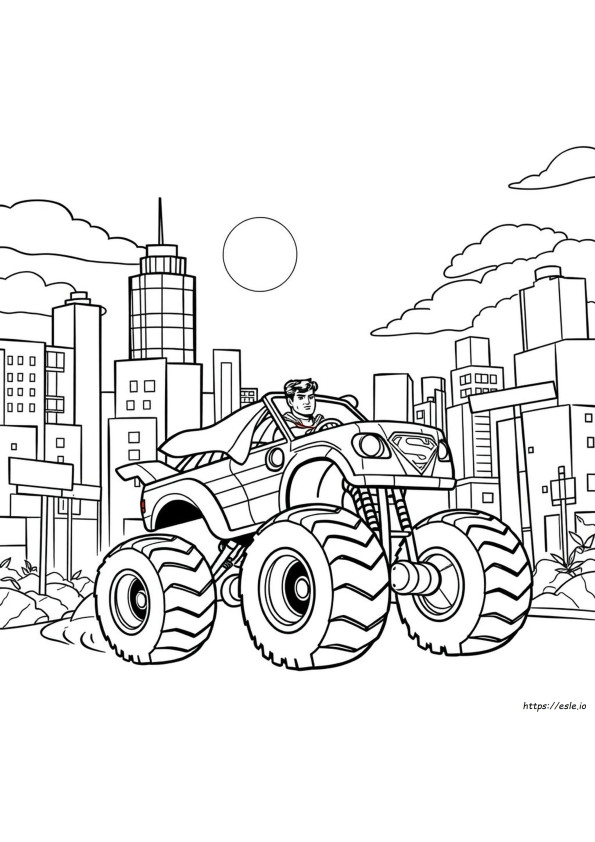 Superman Monster Truck Da Colorare