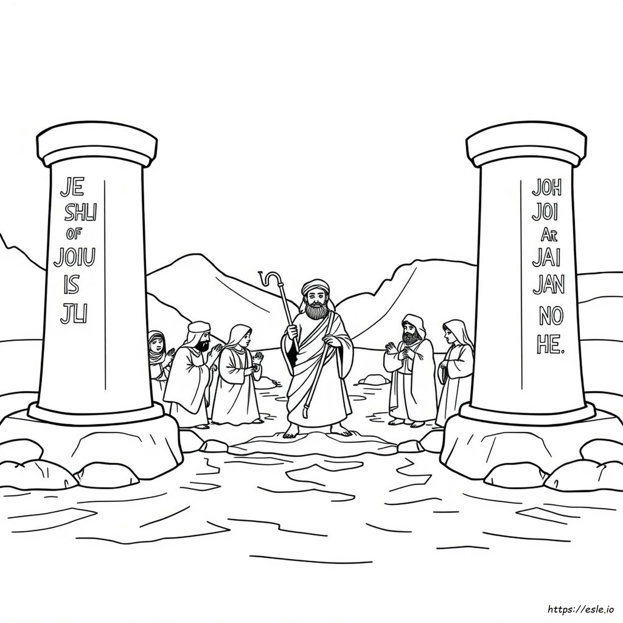 Joshua Crossing Jordan River Color Pages