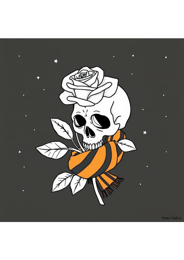 Rose And Skull Coloring Pages For Adults