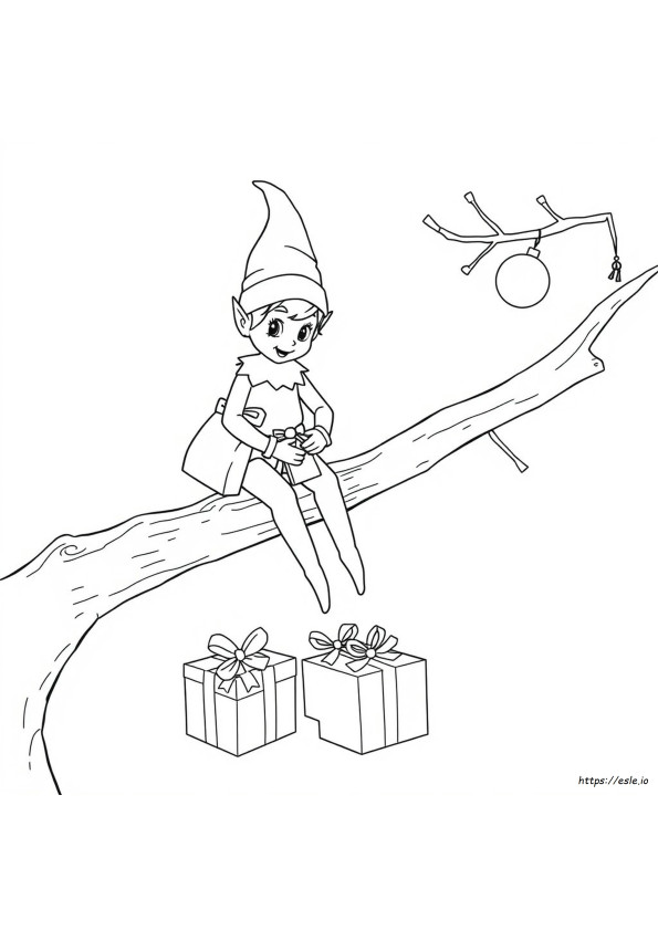 Elf On A Shelf Coloring Page Free