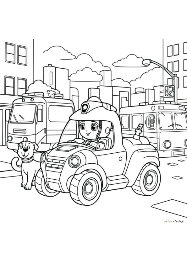 Reddings Team Robocar Poli Kleurplaten