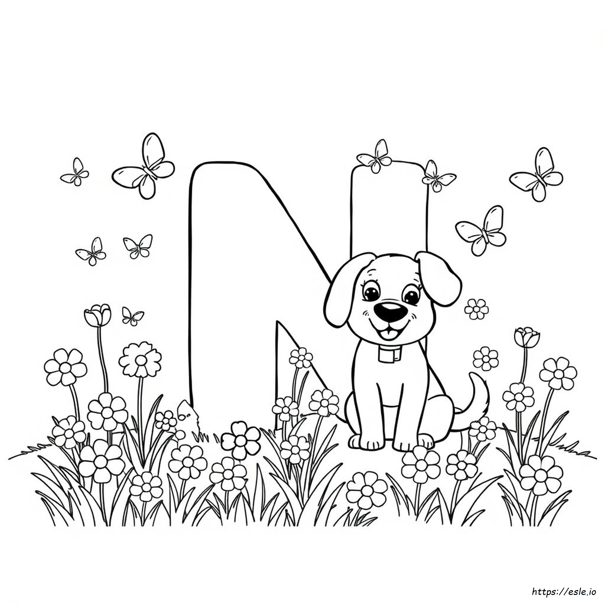 Dessin De La Lettre N À Imprimer Pour Les Enfants