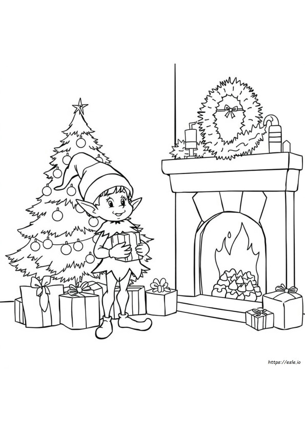 Elfo Di Natale Da Colorare