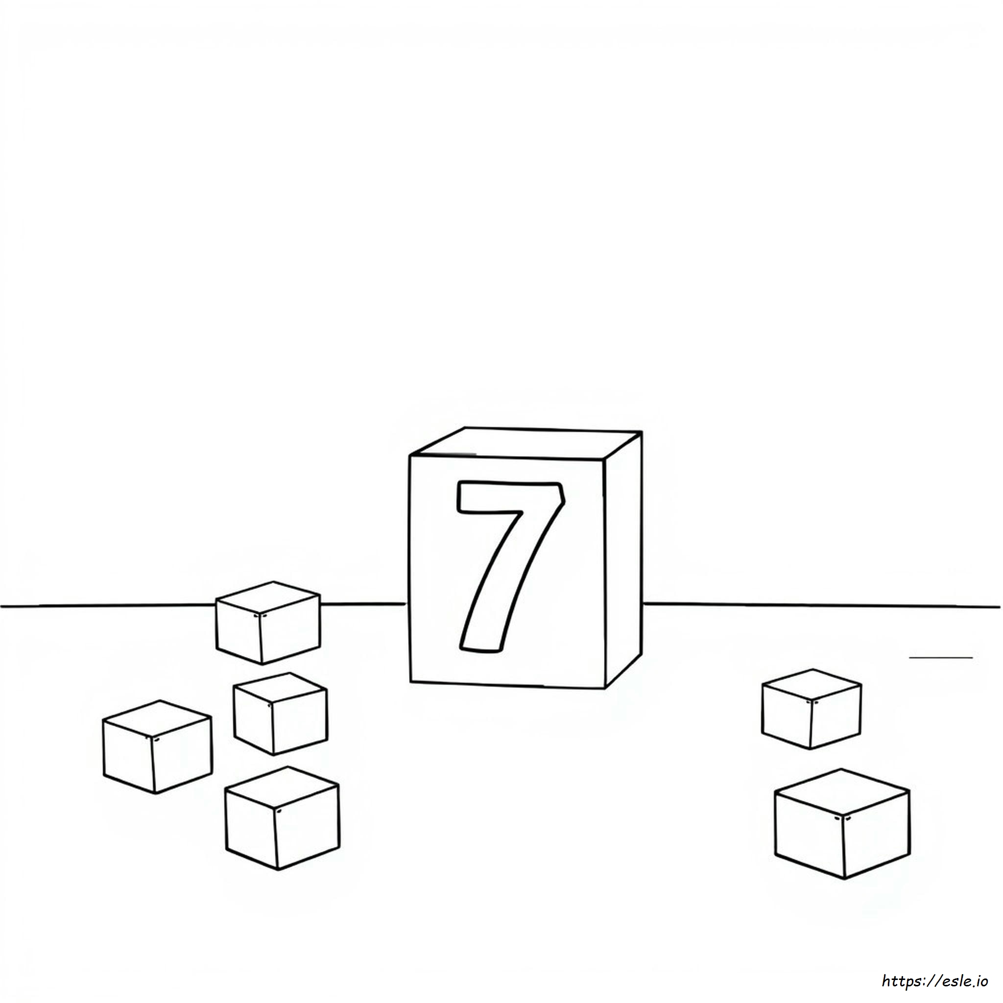 Number Block 7 Coloring Page - Free Printable for Kids