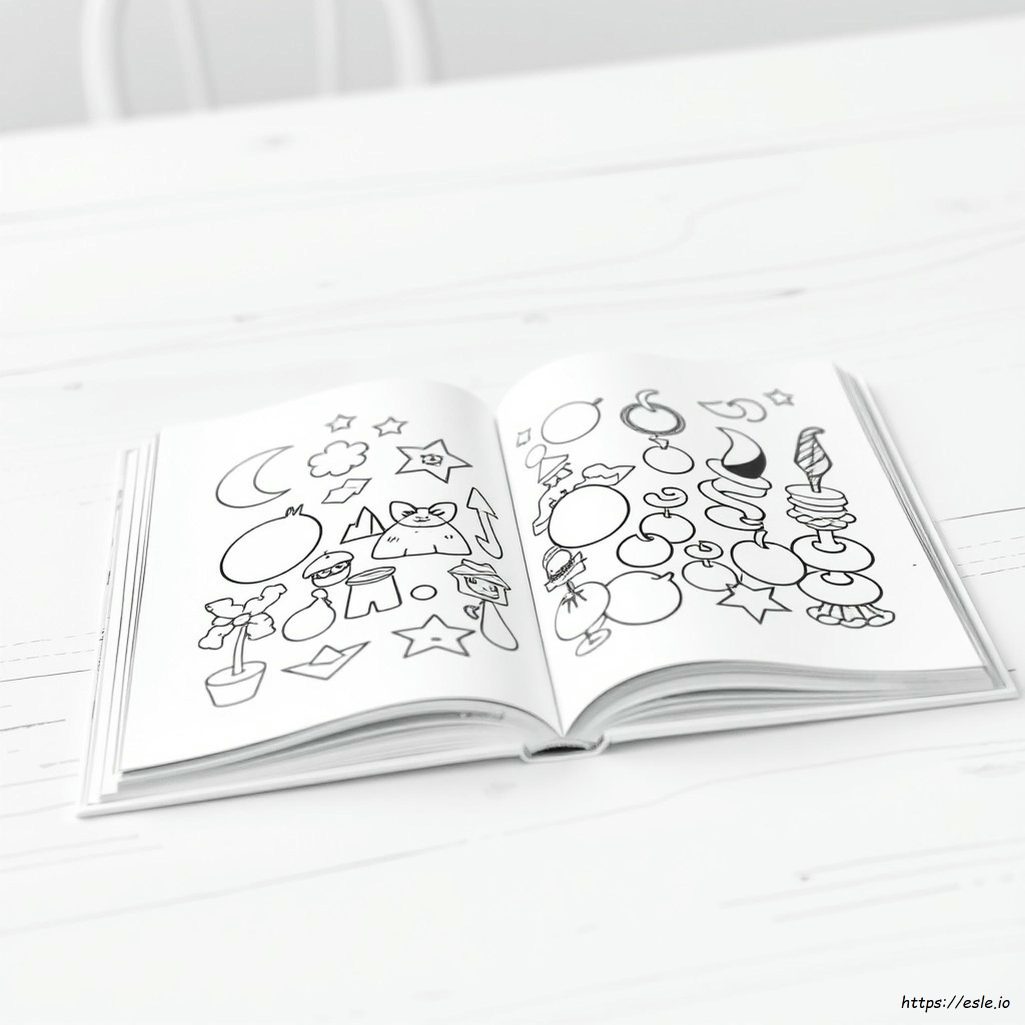 Book With Coloured Pages - Coloring Page Printable