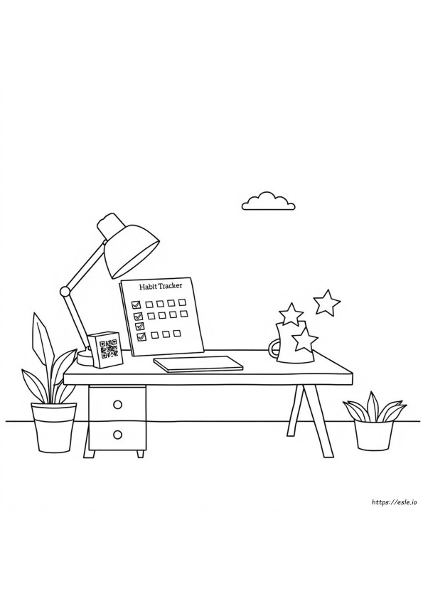 Habit Tracker Coloring Page