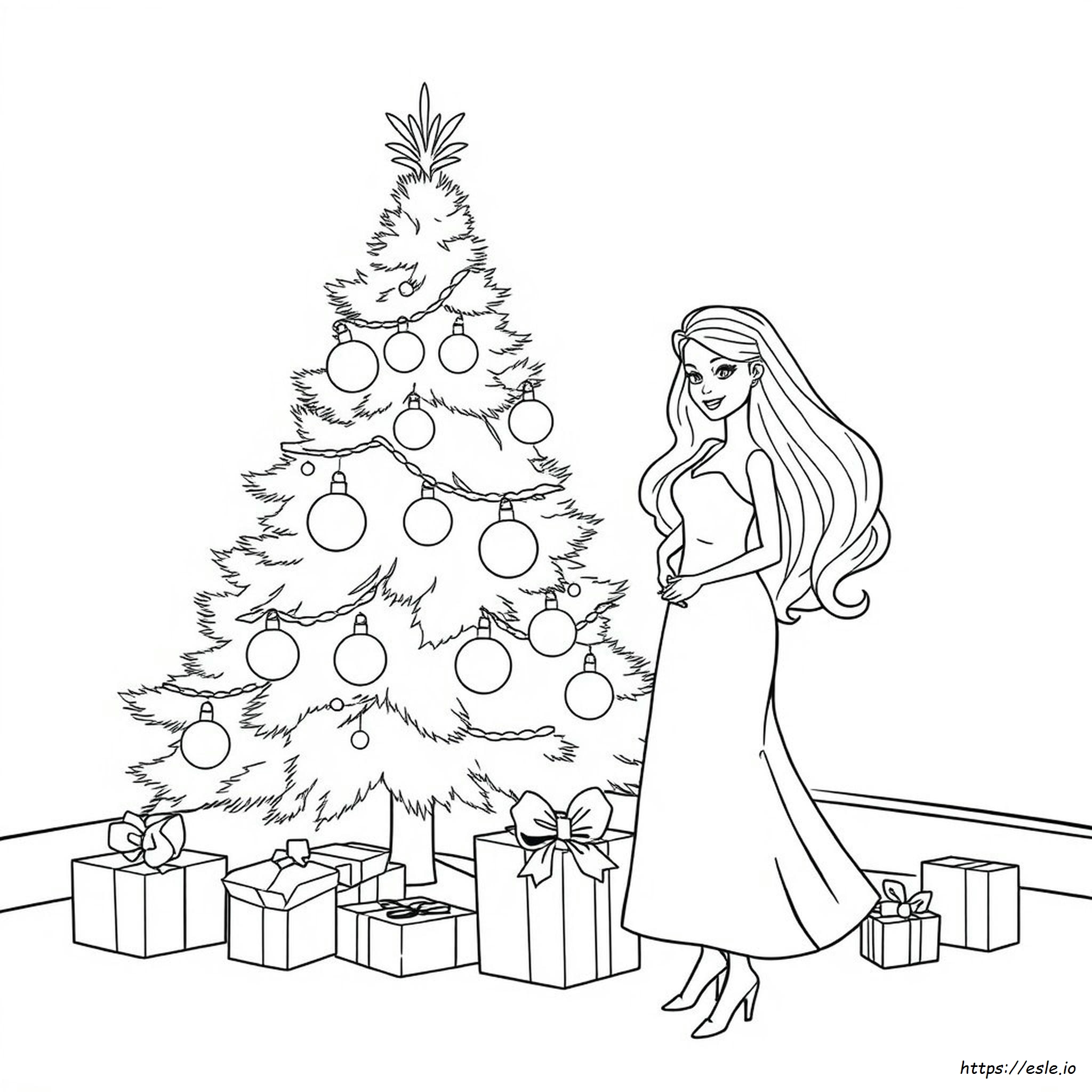 Coloriage Barbie Un Noël Parfait