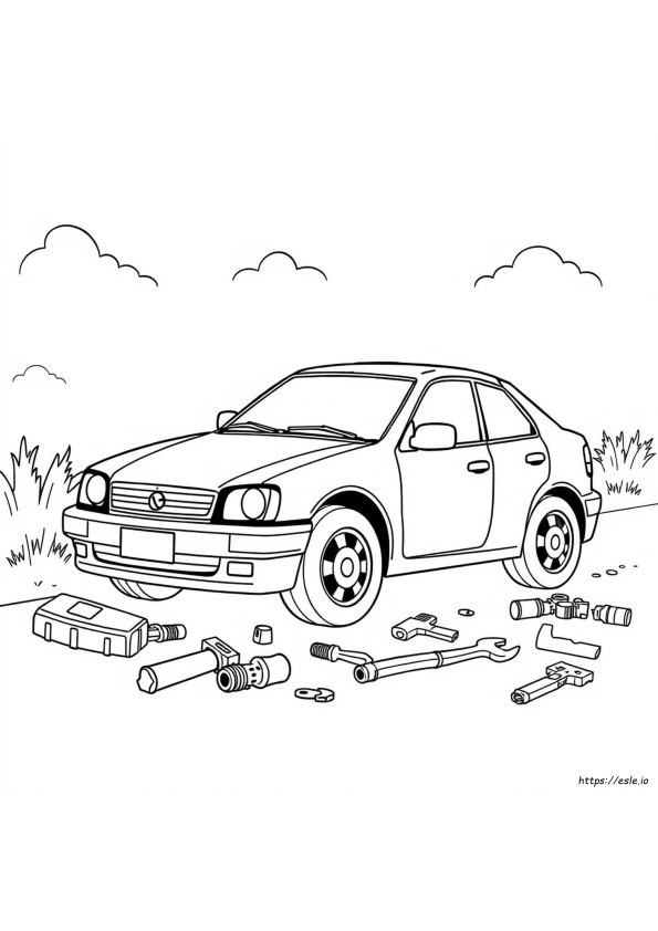 Kapotte Auto Kleurplaten