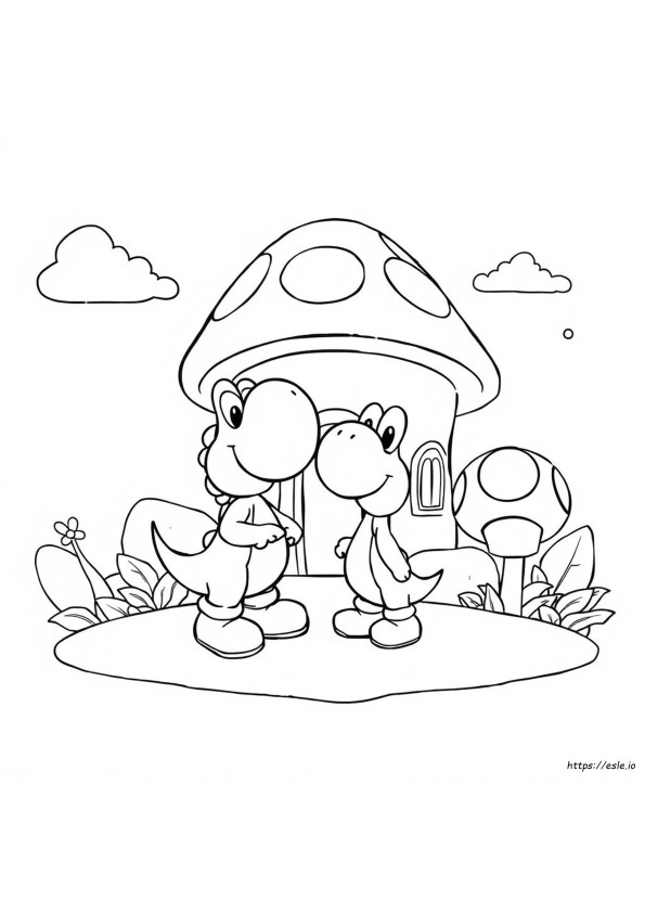 Coloriages Yoshi Et Toad