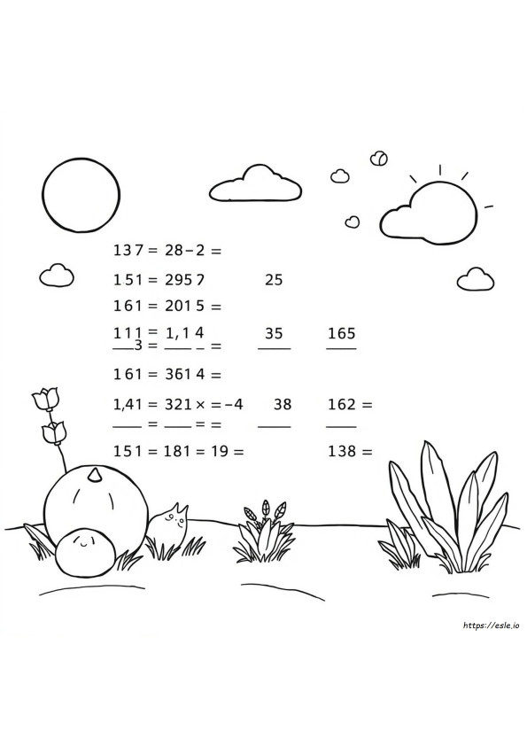 Free Printable Math Coloring Worksheets