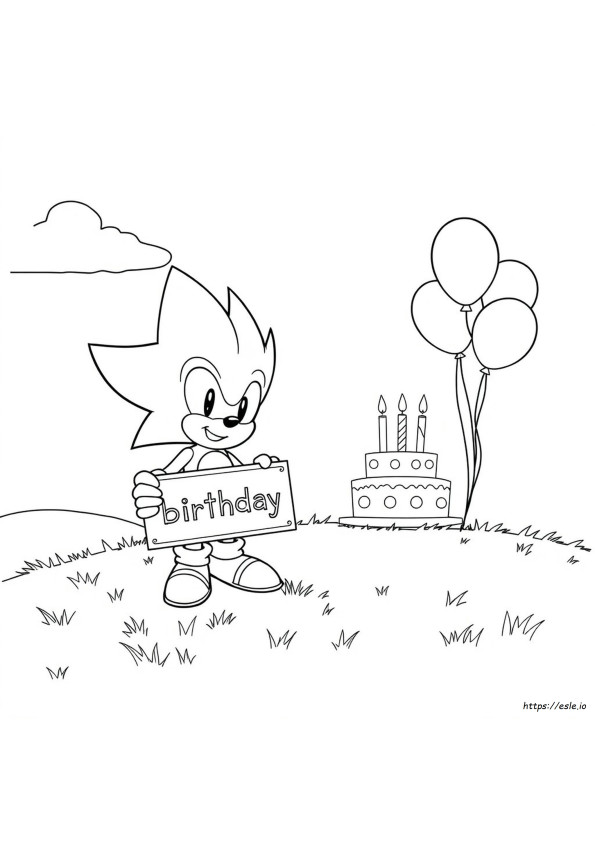 Happy Birthday Sonic Coloring Pages