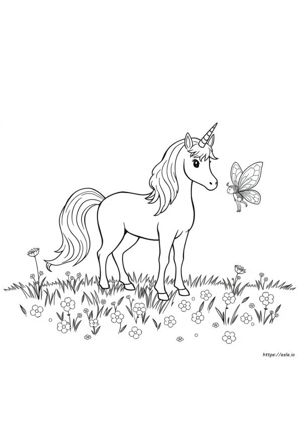 Unicorn And Fairy Colouring Pages