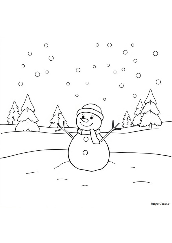 Snow Mancoloring Pages