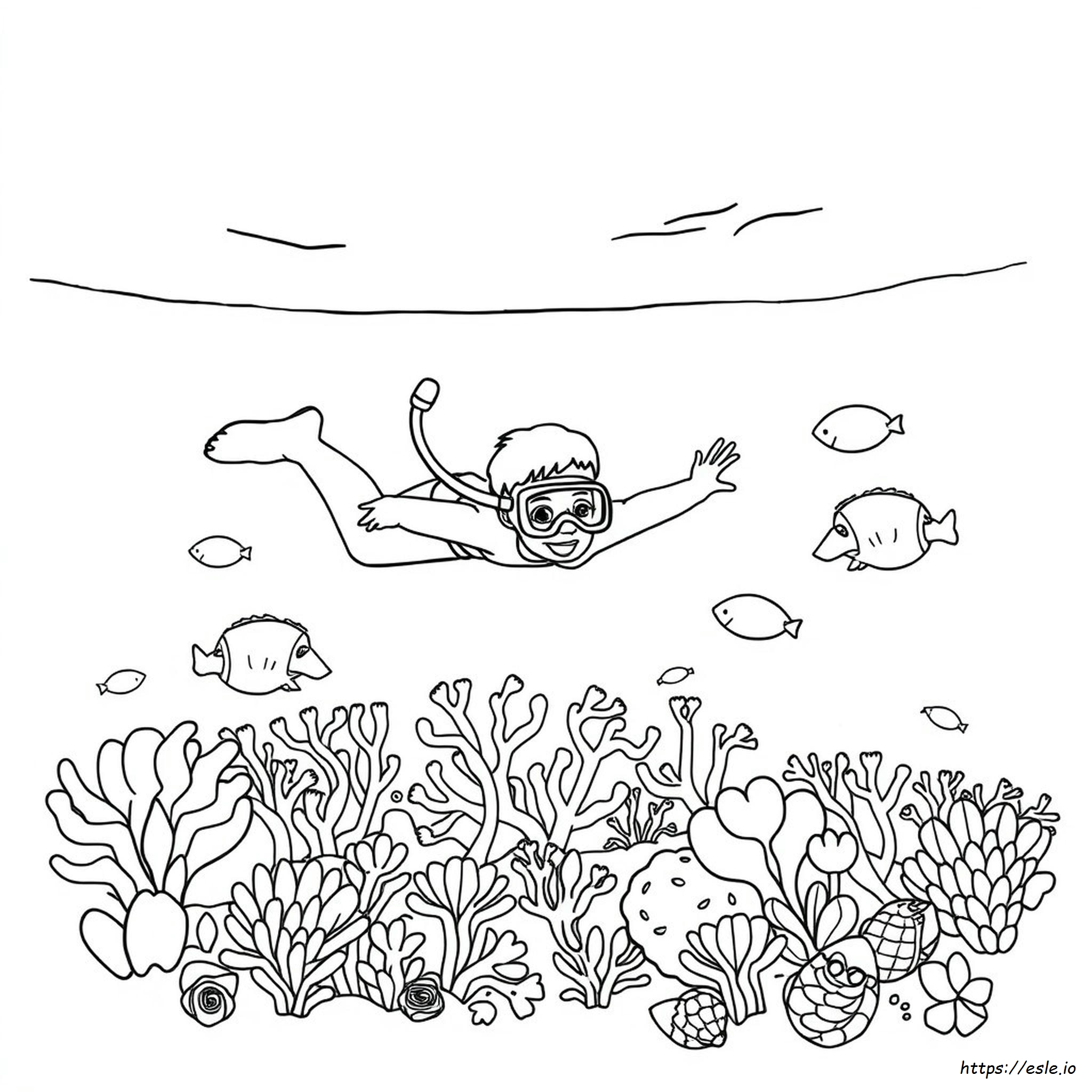 Snorkeling Coloring Pages - Free Printable Ocean Fun