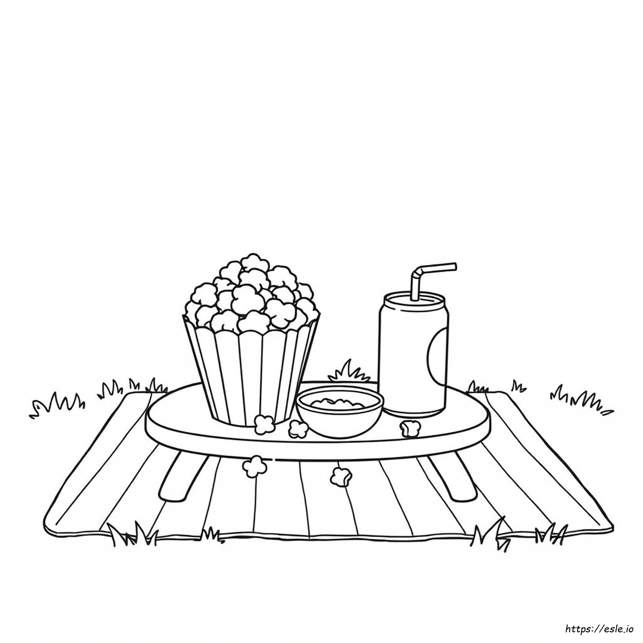 Cute Popcorn Coloring Page - Free Printable