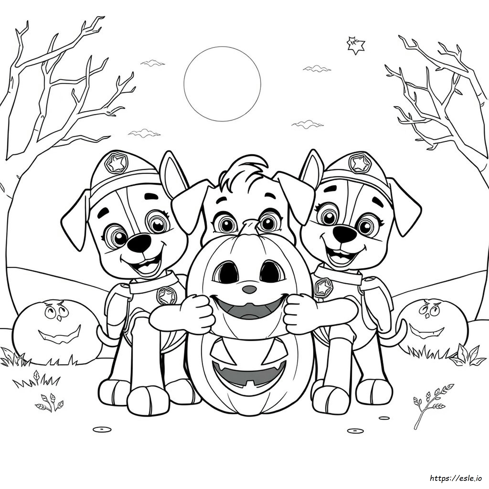 Paw Patrol Halloween Para Colorear - Imprimible Gratis