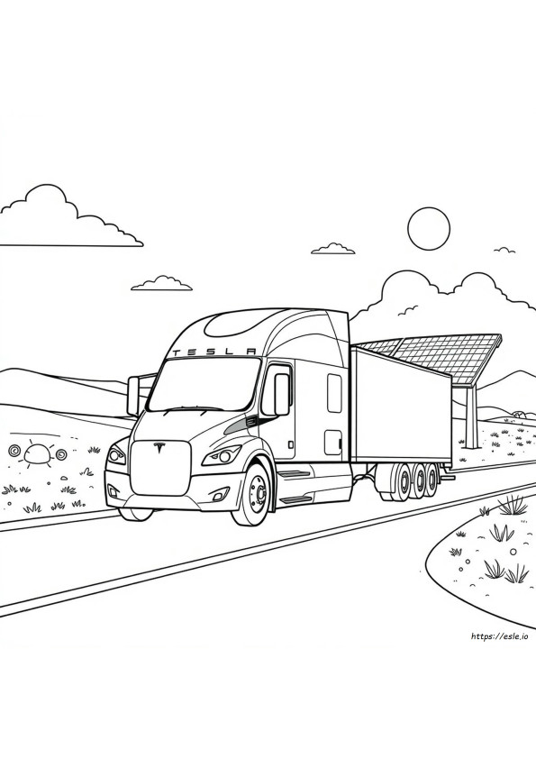 Camión Tesla Semi Para Colorear