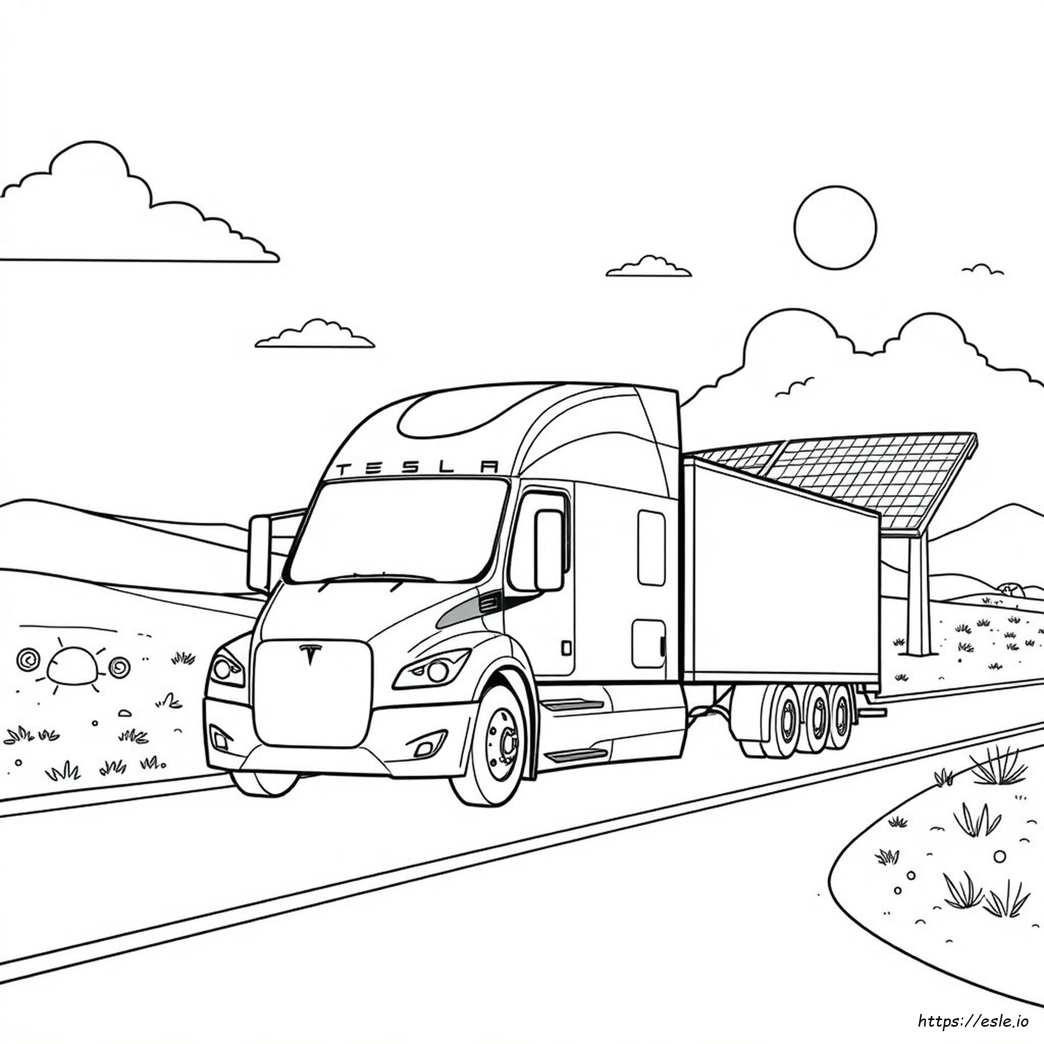 Tesla Semi Truck Coloring Page