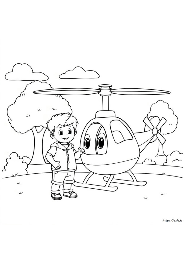 Helicóptero Para Colorear Preescolar
