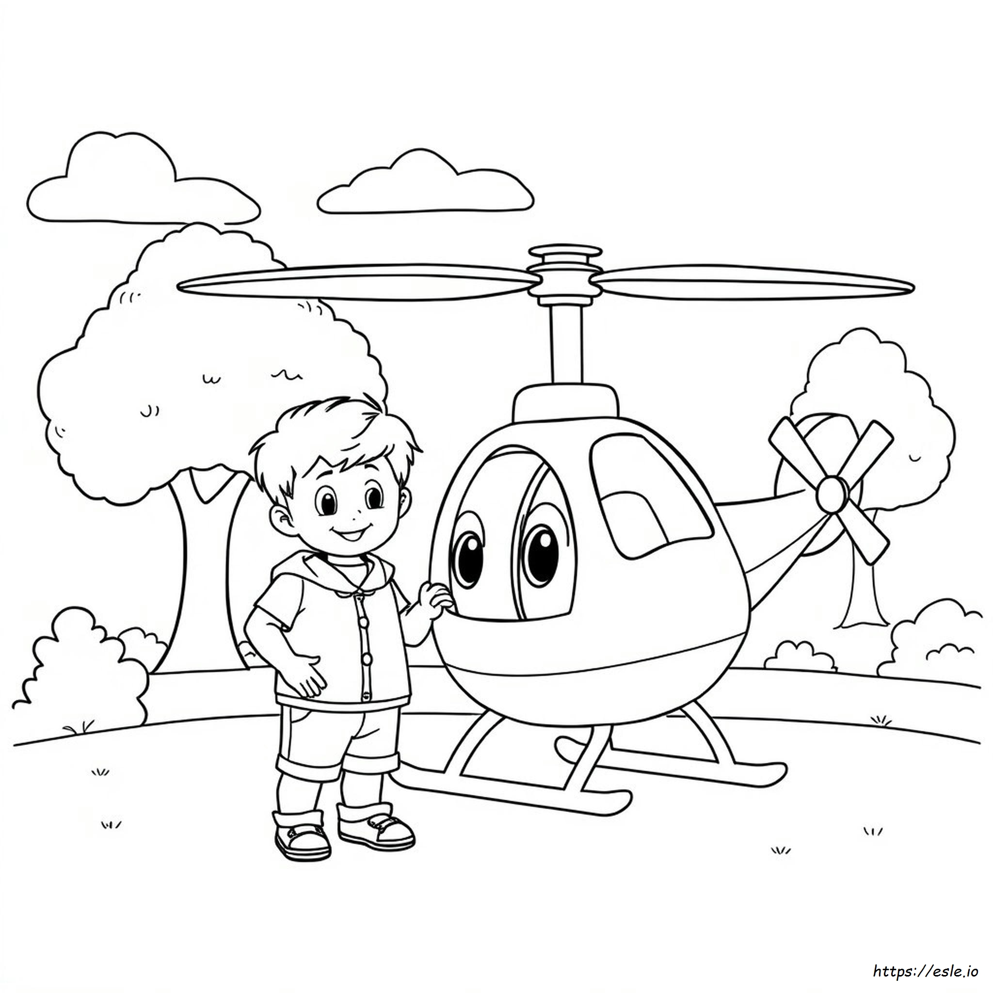 Preschool Helicopter Coloring Page - Free Printable