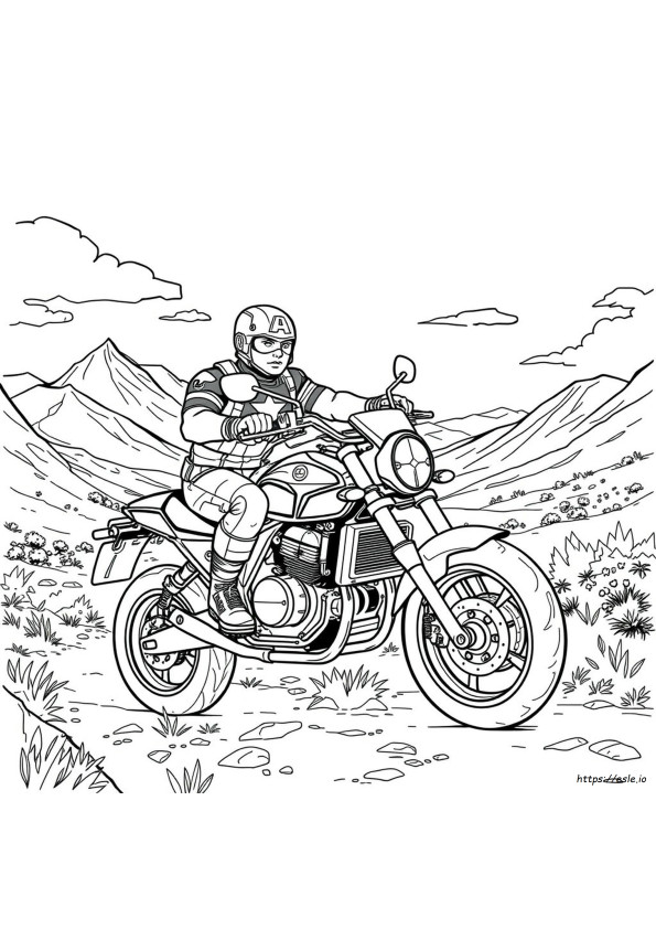Captain America Motorcycle Coloring Pages