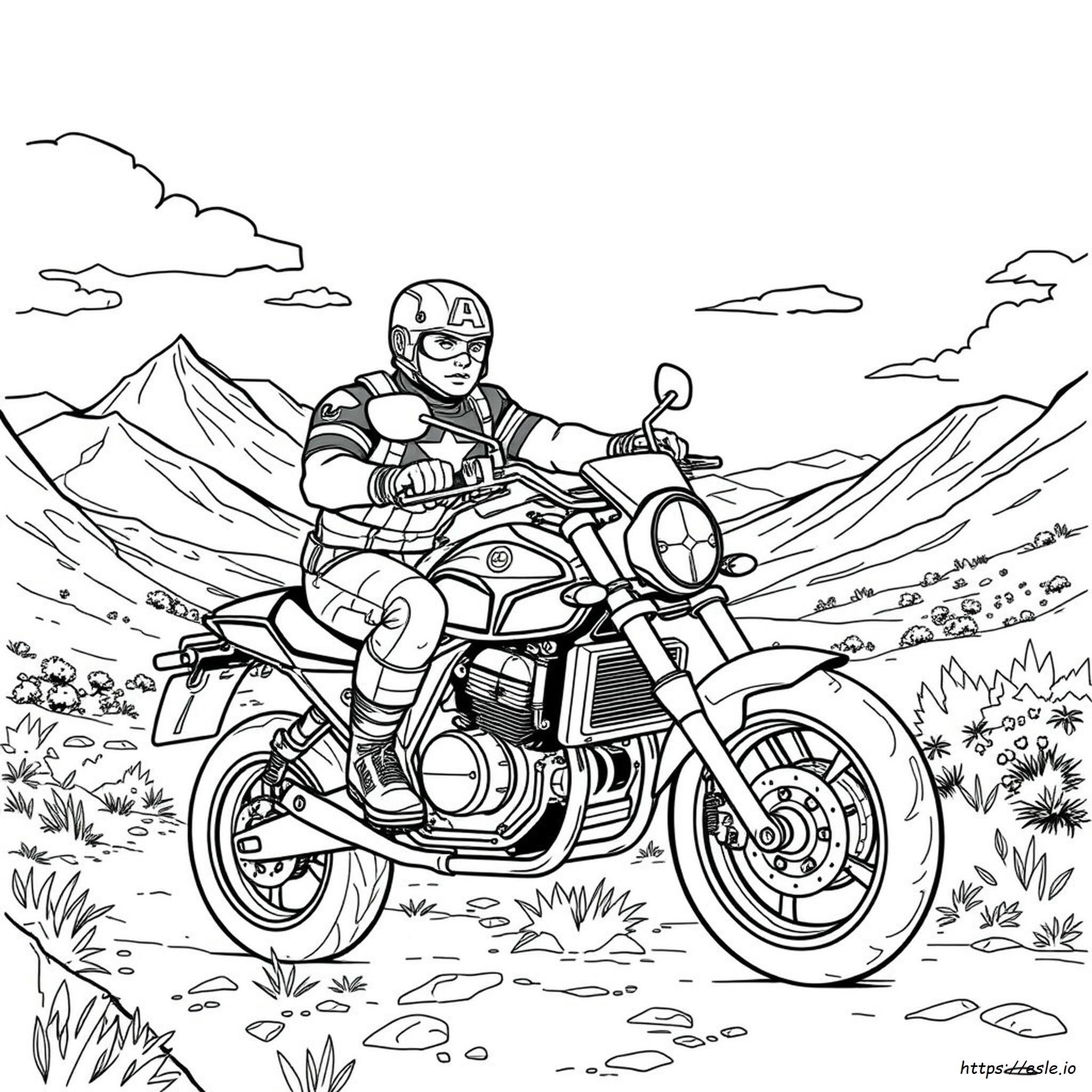 Captain America Motorcycle Coloring Pages