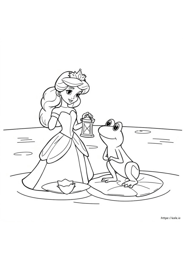 Coloriage La Princesse Et La Grenouille À Imprimer