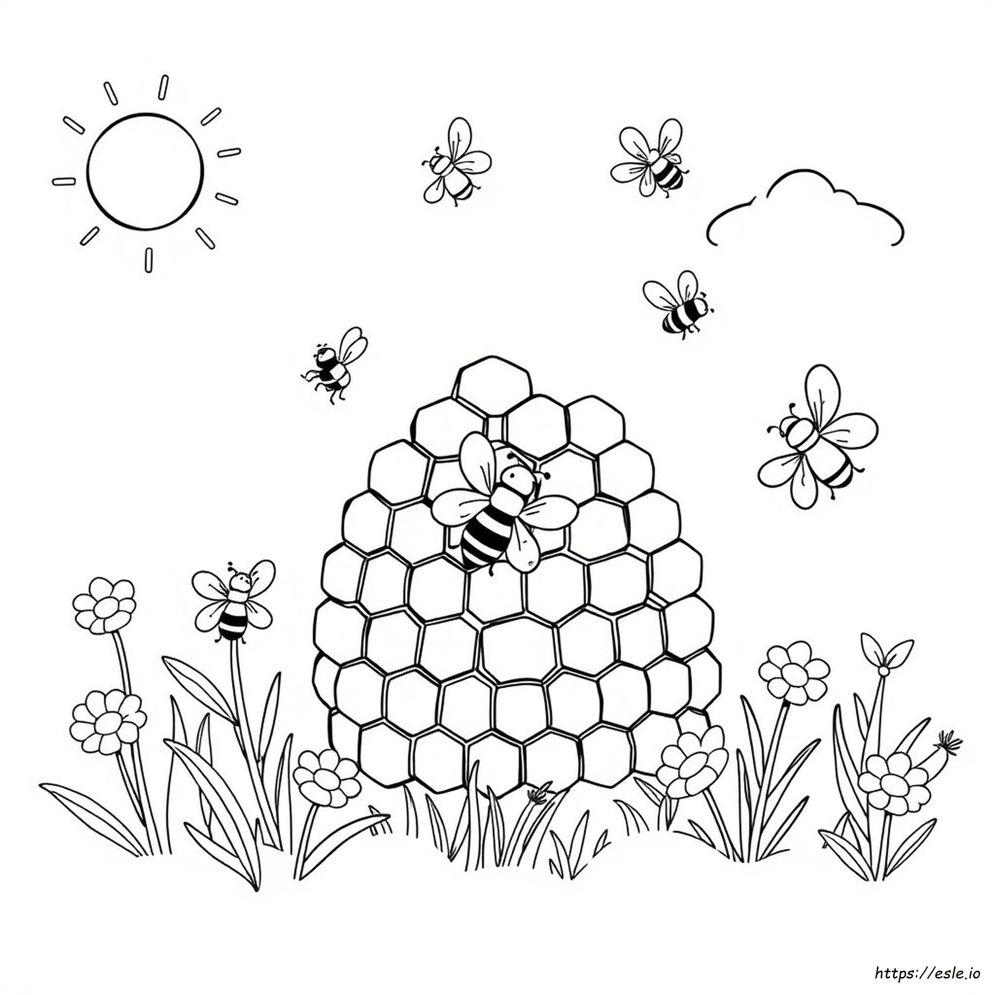 Hoja Para Colorear De Panal De Abeja
