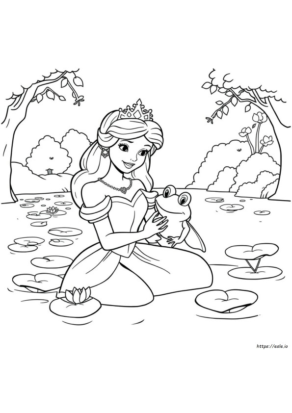 Coloriage Princesse Et La Grenouille