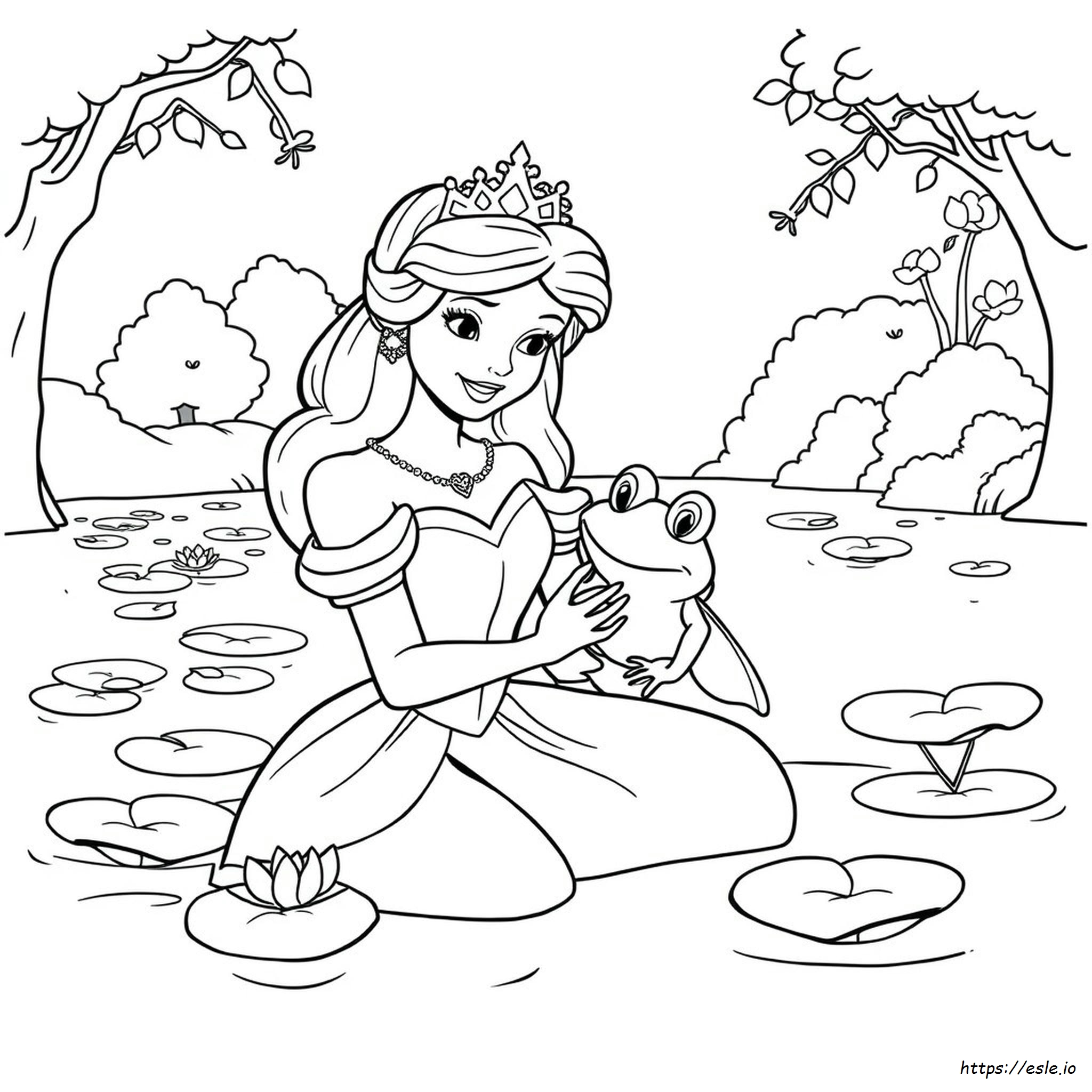 Princess In The Frog Coloring Pages