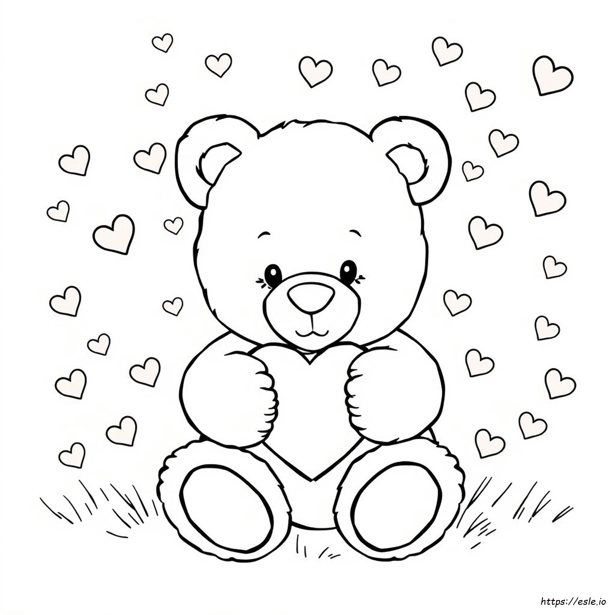 Teddy Bear With Heart Coloring Page - Free Printable