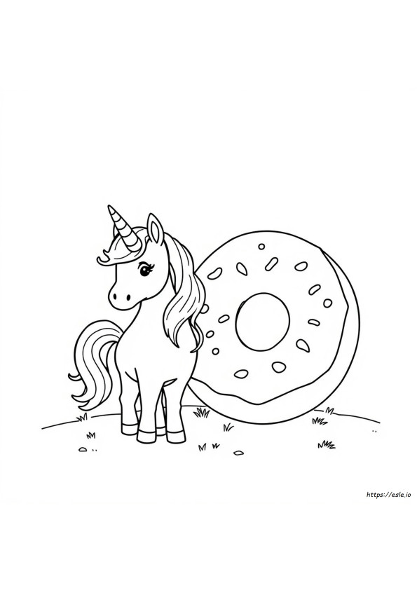 Unicorn Doughnut Coloring Pages