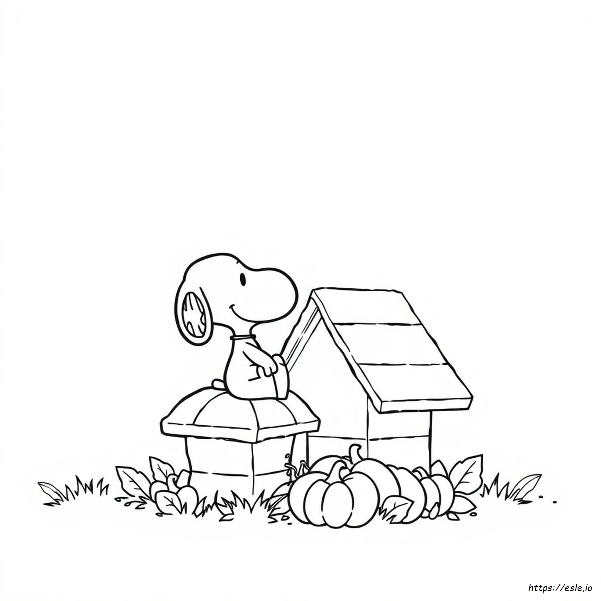 Snoopy Pumpkin Coloring Page