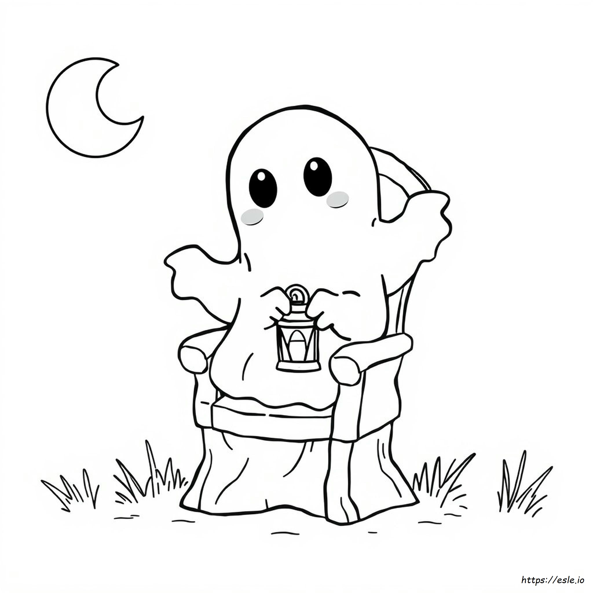 Coloriage Fantôme Kawaii