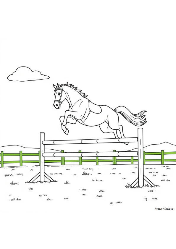 Horse Jumping Colouring