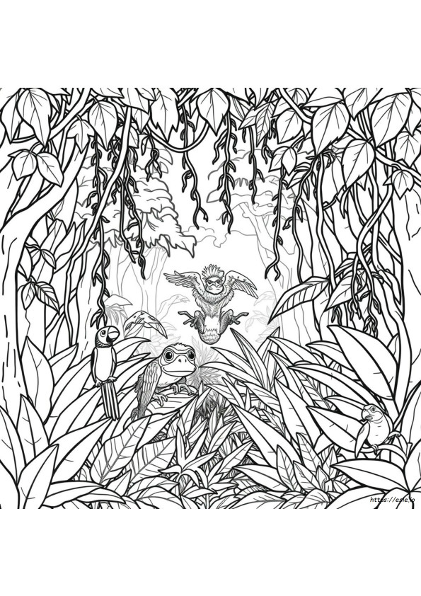 Gambar Mewarnai Hutan Hujan
