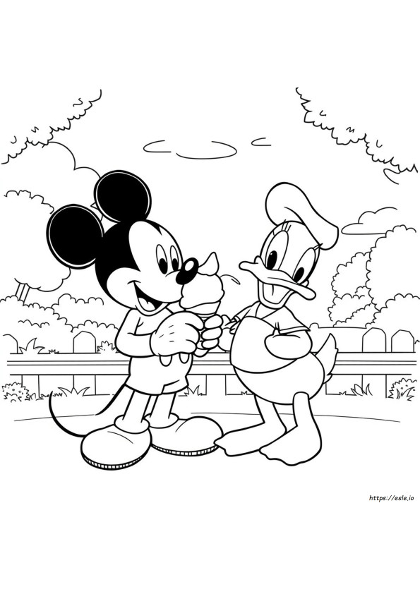 Mickey Mouse And Donald Duck Coloring Pages