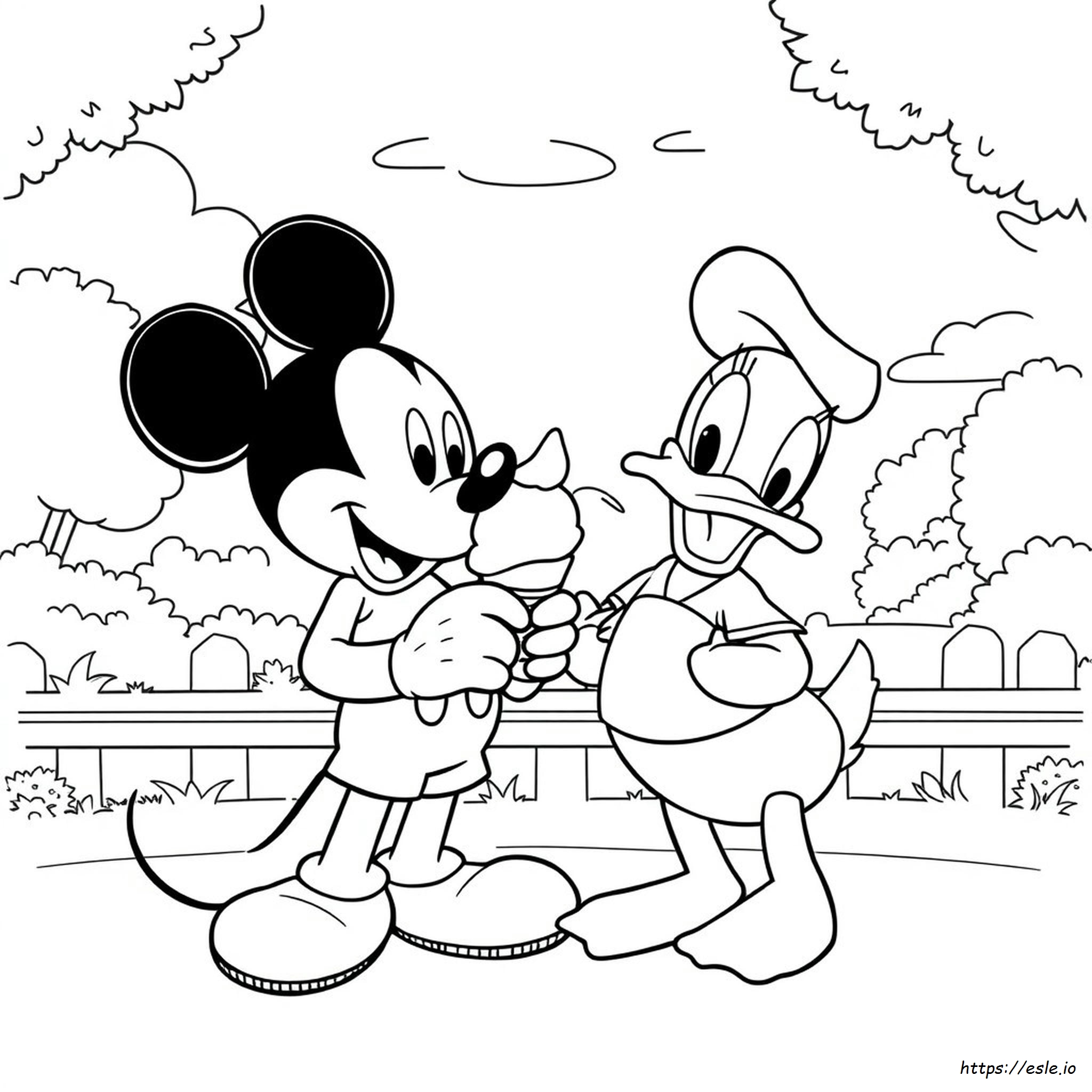 Mickey Mouse And Donald Duck Coloring Pages
